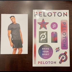 Peloton Cody card and sheet of assorted stickers